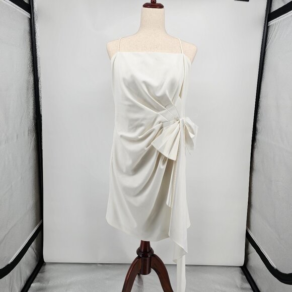 Adrianna Papell Ivory Cocktail Dress with Satin Bow - Picture 1 of 6
